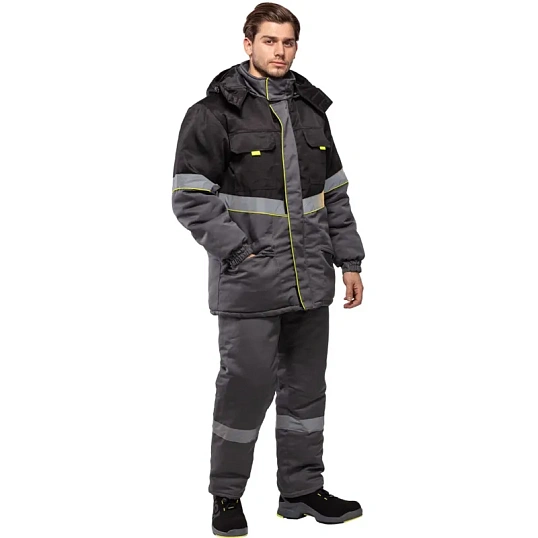 Куртка рабочая зимняя муж з43-КУ сер/чер (р.44-46) 182-188 (серия З)