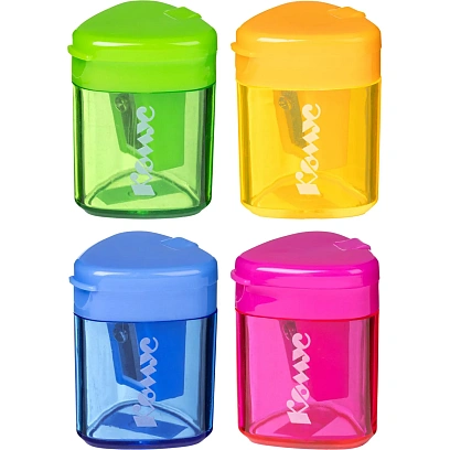 Точилка Комус Класс, 1 отверстие, с контейнером, в ассорт