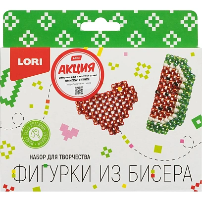 Набор для изготовления Фигурки из бисера. Брелоки Сердечко, арбуз, Бис-104