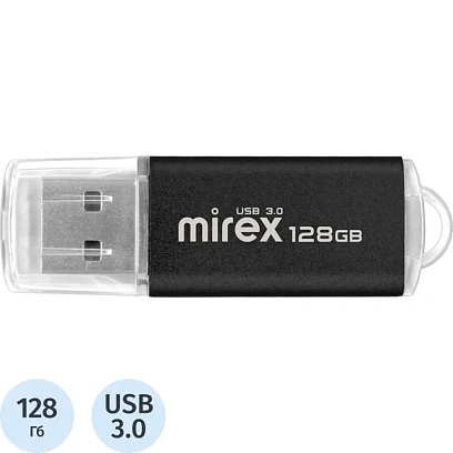 Флеш-память Mirex USB 3.0 UNIT BLACK 128Gb (13600-FM3UB128 )