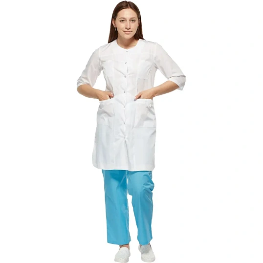 Халат для медицинского персонала жен. М20 ХЛ белый(р.44-46) 158-164