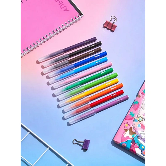 Фломастеры Комус Класс Kitty stickers 12цв. вентилир,смыв, картон.упак