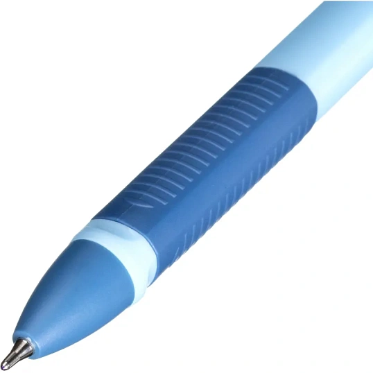 Ручка шариковая автомат. Комус Blue Sky, д.ш. 0,5 мм, гол.корп, манж, синяя