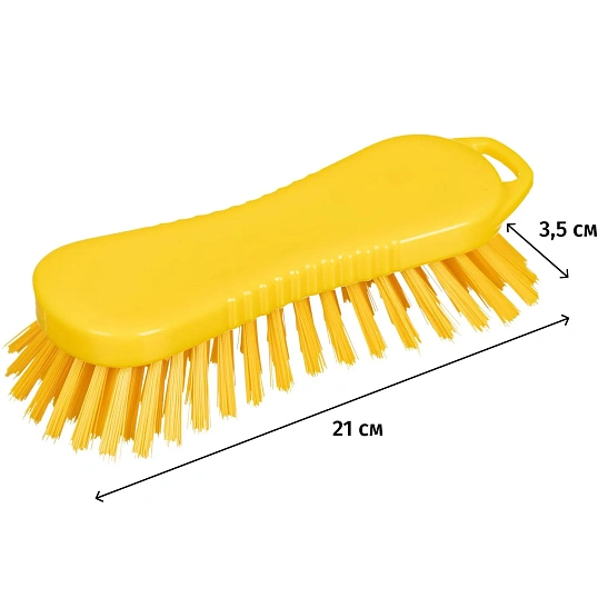 Щетка ручная скраб, типа 'страйт' FBK 210х70мм жесткая желтая 15063-4