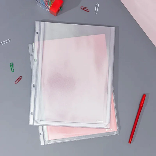 Файл-вкладыш А4 180 мкм Комус, с расширением, 5 шт.,2305.К