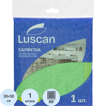 Салфетка хозяйственная Luscan из микрофибры универ 200г/м2 30х30см зеленая