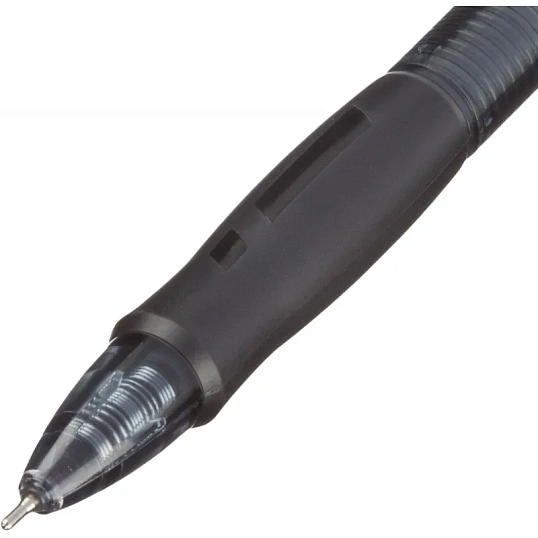 Ручка шариковая автомат. Deli Arris диаметр шар 0,7мм рез манж черная