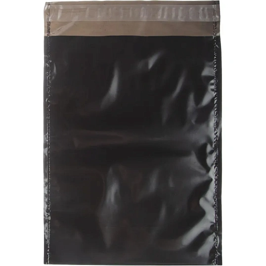 Курьер-пакет ПВД без печати, без КСД,черный, 165x240+40,45 мкм, 250 шт/уп