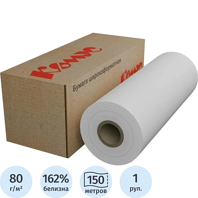 Бумага широкоформатная Комус  80г 420мм x150м 76.2мм