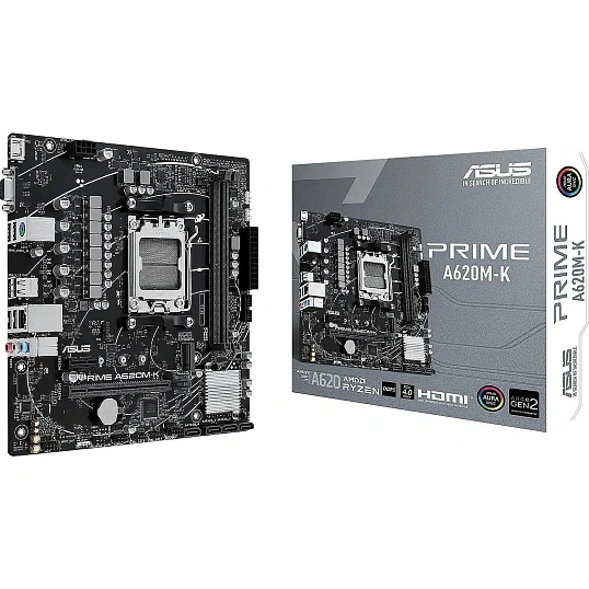 Материнская плата ASUS PRIME A620M-K, AM5, A620, 2xDDR5, mATX