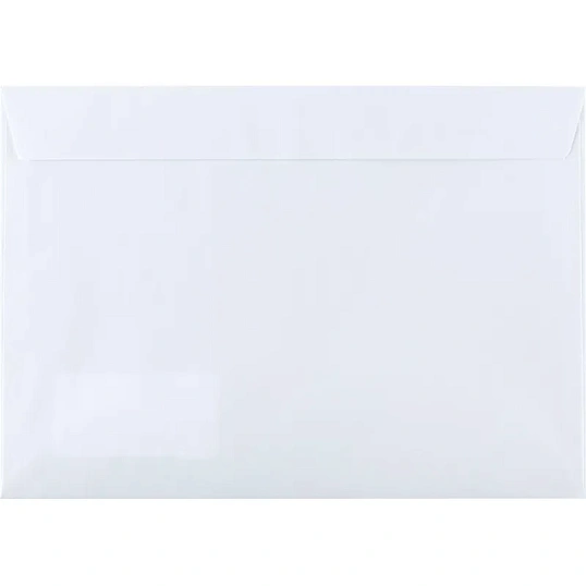 Конверт белый С4 стрип 229х324 90г прав.окно КОМУС 500 шт/уп