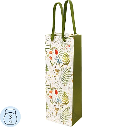 Пакет под бутылку подар. PREMIUMFLORA.ЛУГОВЫЕ ТРАВЫ12.3x36x9см 2-856/04