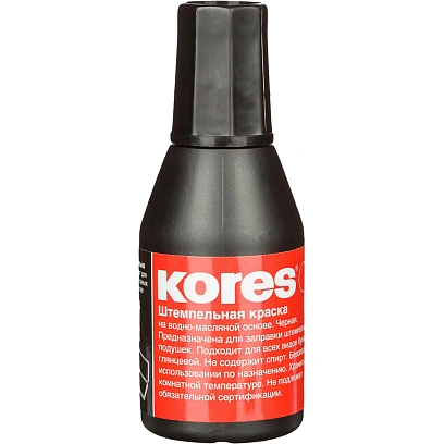Краска штемпельная KORES черная 71338 ев/эт