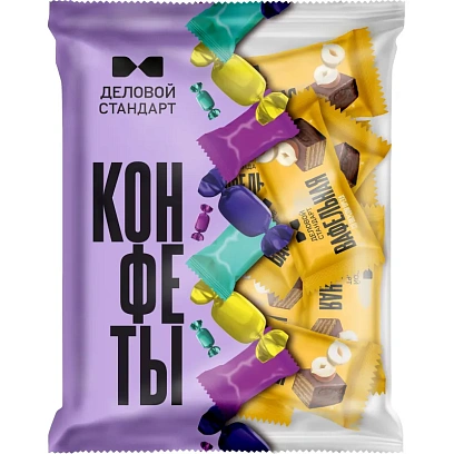 Конфеты глазированные Деловой Стандарт вафельные со вкусом ореха, 500г