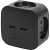 Разветвитель ЭРА SP-4-USB-B (4р 220V + 2xUSB 2400mA/без заземл/10А, черный)