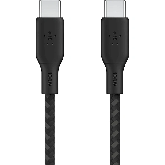 Кабель Belkin (CAB014BT3MBK)BoostCh.100W USB-C to USB-C 2.0 Braided 3м. чер