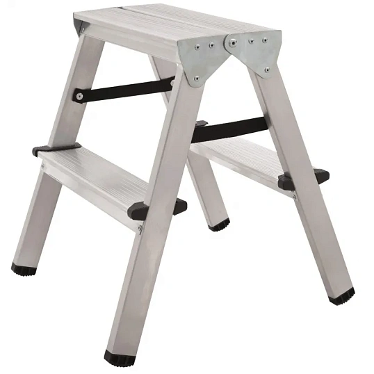 Стремянка  алюминиевая  2-х сторонняя. 2 ступени. серия 112 (1120202)