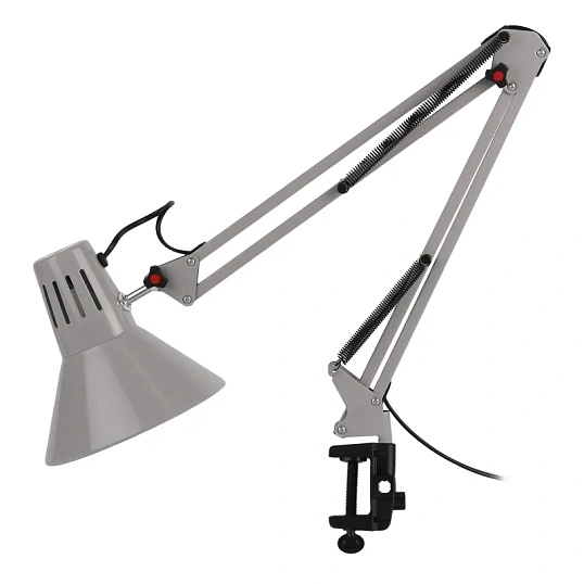 Светильник настольный ЭРА N-121-E27-40W-GY Е27 на струбцине серый