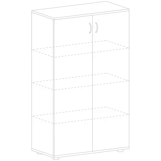 Шкаф IN Рондо закрытый средний Ш-32(2) береза 804х450х1445