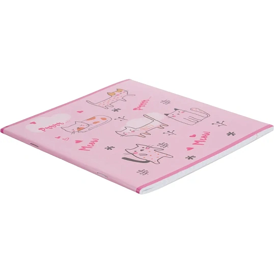 Тетрадь общая А5 48л №1School Friendly cats,клет,скреп, ВД-лак