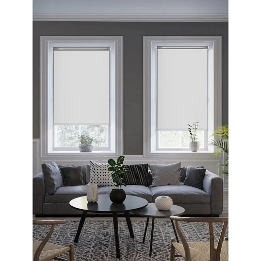 Рулонная штора Комус Мебель blackout silver 537837 V1, 50х160, белый