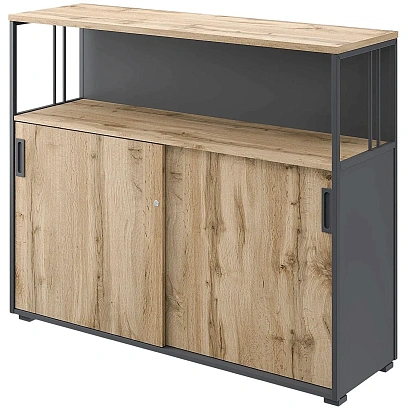 Шкаф-купе Комус Мебель К-Loft 241Н042 1370х420х1116 дуб натур/графит