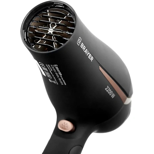 Фен BRAYER BR3000BN, 2200 Вт, 2 скор., холодный воздух