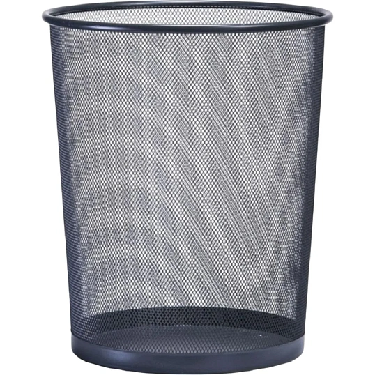 Корзина для мусора круглая Luscan метал cетка 12,3 л черная