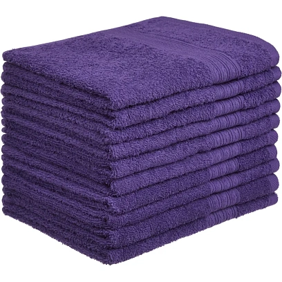 Набор полотенец махровых Luscan/бордюр 400г/м2, 50х90 фиолет, 10шт/уп