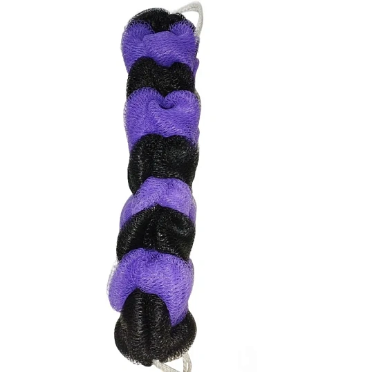 Мочалка для тела Косичка нейлон 80гр 9зв 8128 в ассортименте