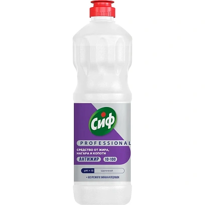 Средство для удаления жира и нагара ,копоти Сиф Professional концентр 1л