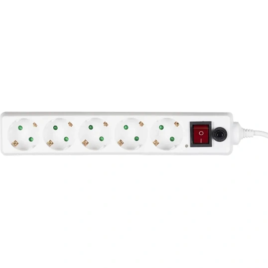 Сетевой фильтр BigTech CD5-3W75 (5р/3м/10А/2500Вт 0,75мм белый)