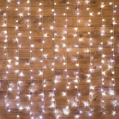 Гирлянда светодиодная Дождь 1,5x1,5 м, 144 LED, мерцание, белый,  235-035