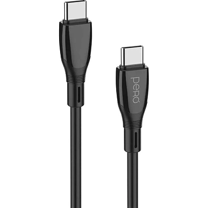 Кабель PERO DC11 PD Type-C to Type-C, 60W, 1m, Black