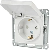 Розетка 1-м СП AtlasDesign 16А IP20 с заземлс з/ш с крыш. бел. SE ATN000146