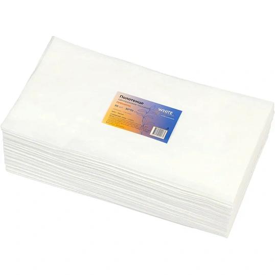 Салфетка спанлейс 35x70 см, белый, пл.60, тиснение, 50шт/уп, 10258(0131)