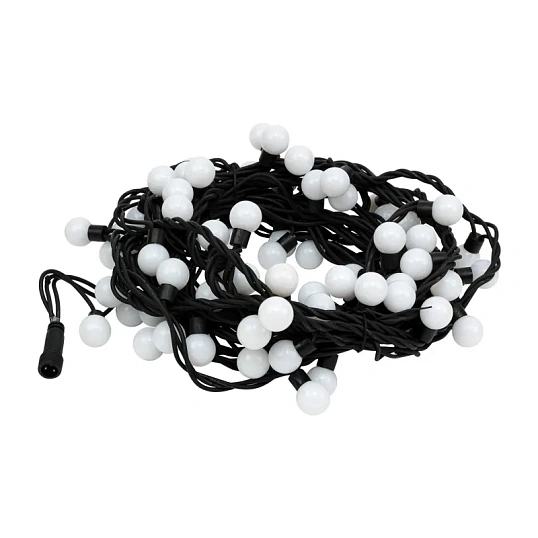 Гирлянда светодиодная Мультишар O23 мм, 10м,80LED, пост.свеч.,бел 303-595