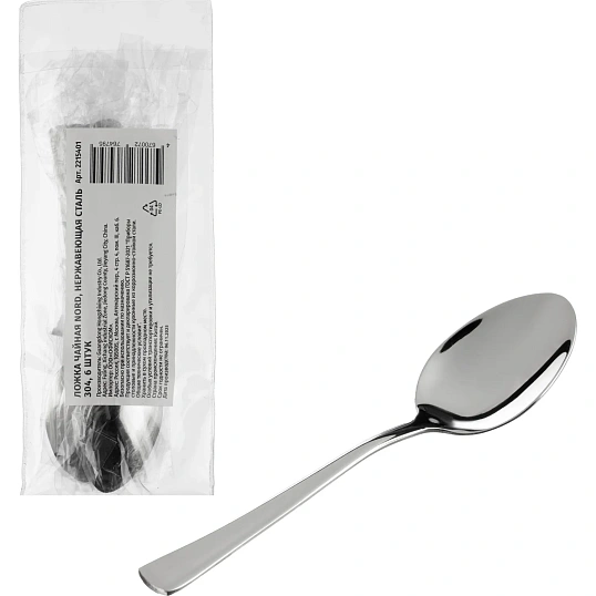 Ложка чайная Nord,  нержавеющая сталь 304,6 шт/уп