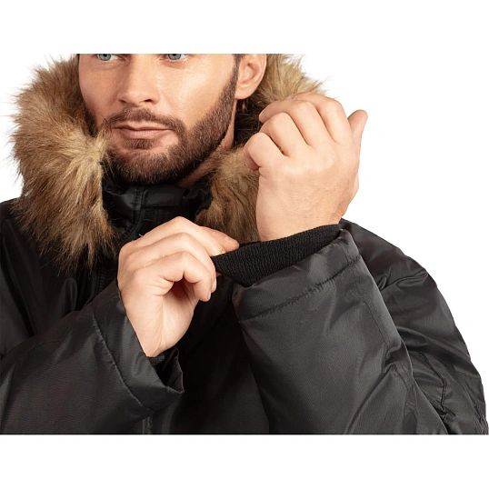 Куртка зимняя муж Аляска з66-КУ удлиненная черн (р.60-62)170-176