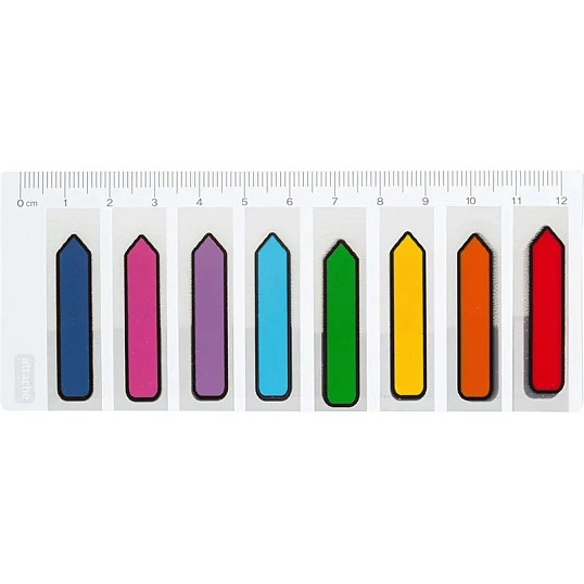 Клейкие закладки пласт.  Стрелка  8цв.по 15л. 45ммх12 Attache Selection