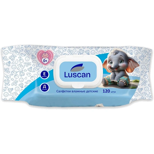 Салфетки влажные Luscan детские с крышкой 120 шт/уп