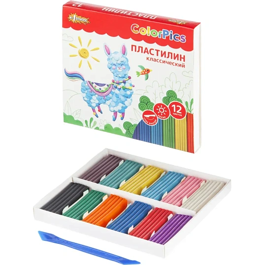 Пластилин классич Комус Класс (№1 School)ColorPics наб 12цв 240г,со стек
