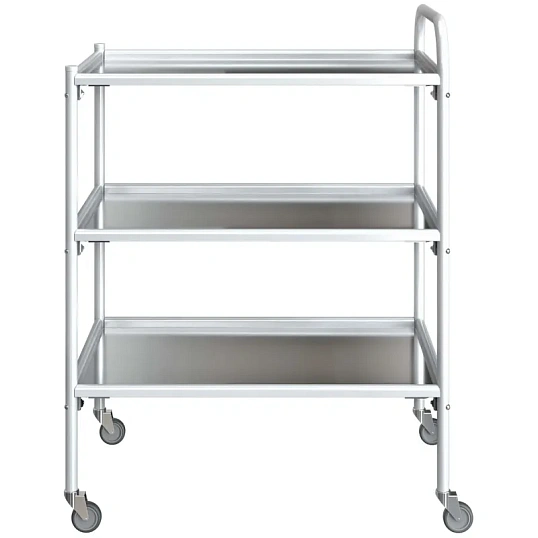 Стол процедурный MEG_передв.мет с 3полк. из нер.стали СПп-02-МСК (код 502М)