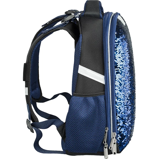 Ранец Комус Класс Sparkle Blue,эргоном. спинка, двусторонние пайетки