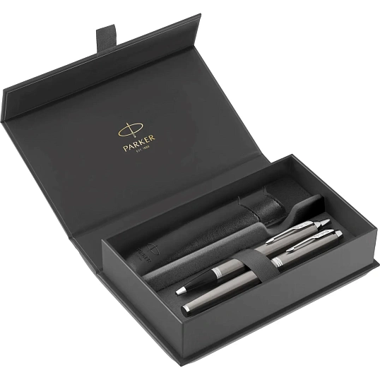 Набор Parker IM Stainless Steel CT руч.шар и пер-я,син,1мм,чех.экок,2214458