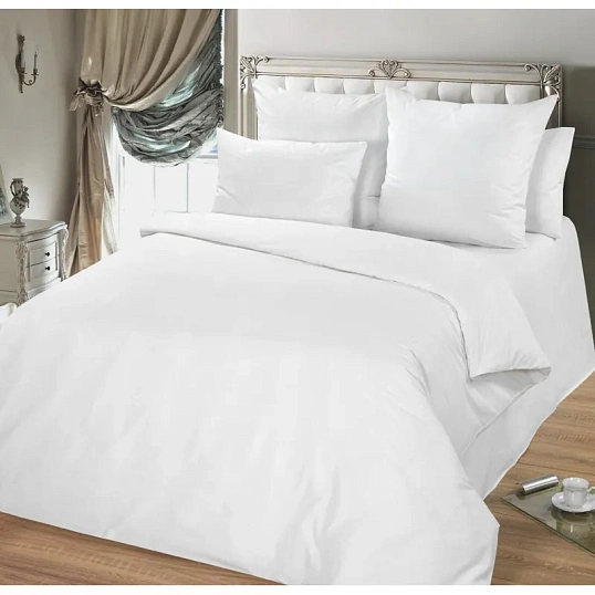 Простыня Евро 200х215, поплин отбеленный, 10 шт/уп