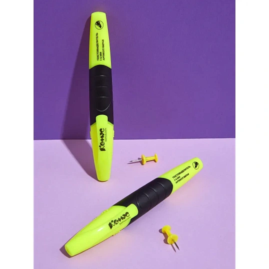 Маркер текстовыделитель КОМУС HY2396 желтый 1-4мм