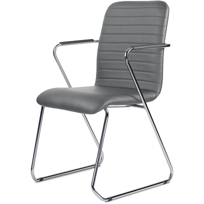 Стул UP_Echair Честер каркас хром кз серый