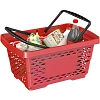 Корзина покупательская EVR_JAZZ 410260 пластик красный 28л усилен. дно 2руч