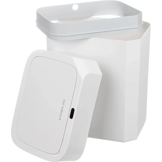 Ведро мусорное Kitchen Joy сенсорное пластиковое белое 16л_KJ-JAH6116